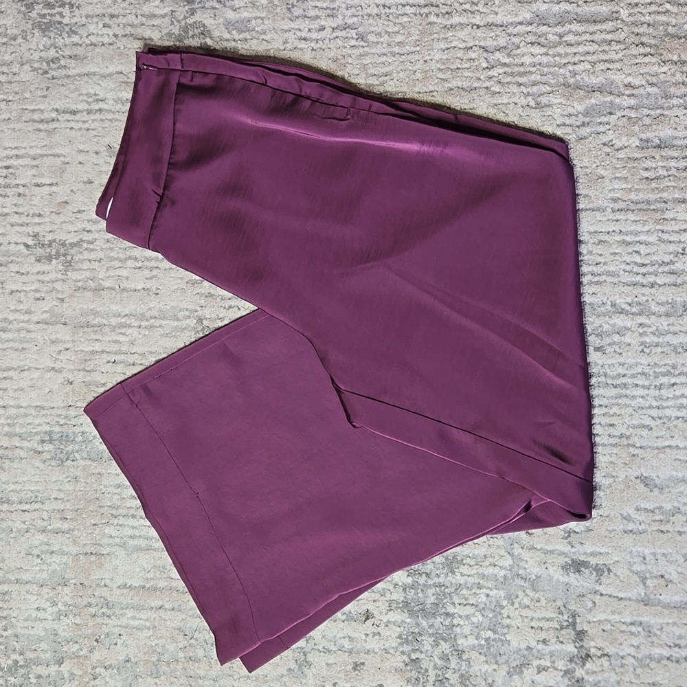 Old Navy Women's Size 12 Wide Leg High Waisted Satin Pants Festive Holiday Boho